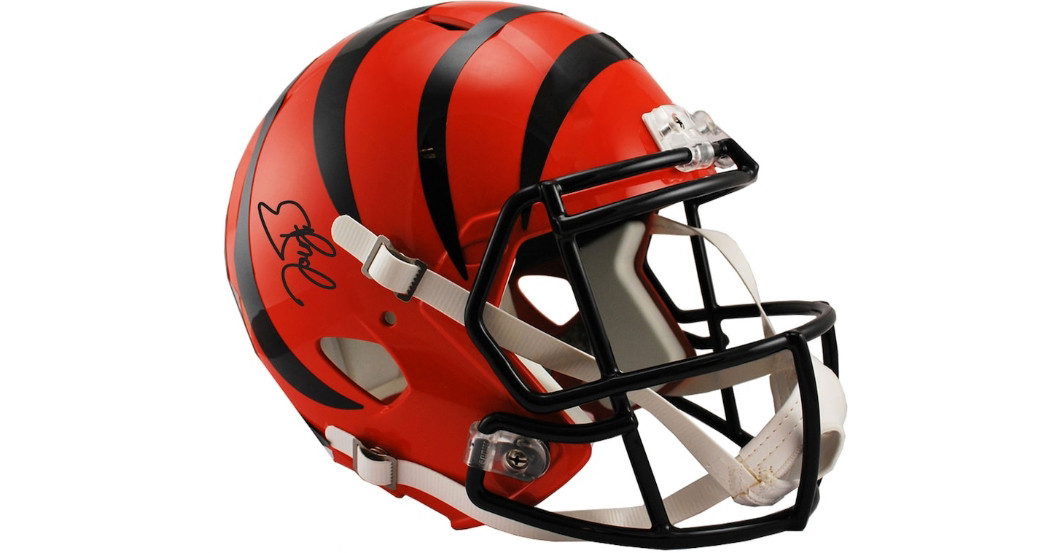 Straight from the Super Bowl Bengals Quarterback Burrow signs Helmet!