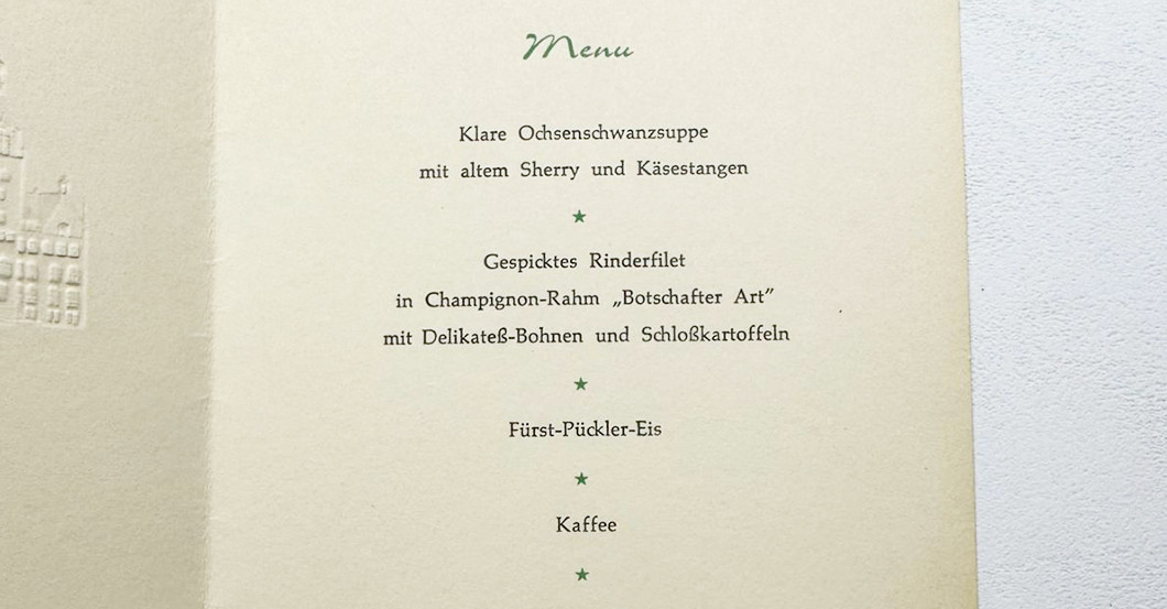  Abendessenkarte Mai 1964 