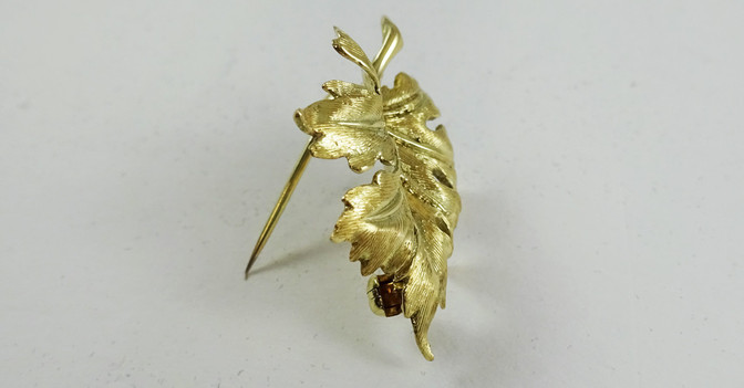 Akanthusblatt Brosche   Akanthusblatt Brosche