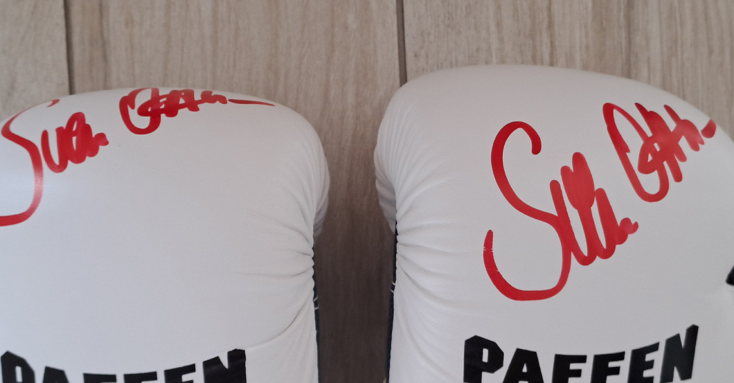 BÜ Boxhandschuhe weiß   BÜ Boxhandschuhe weiß