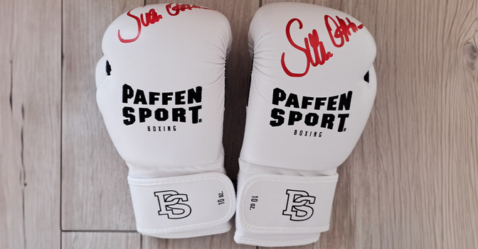 BÜ Boxhandschuhe weiß   BÜ Boxhandschuhe weiß