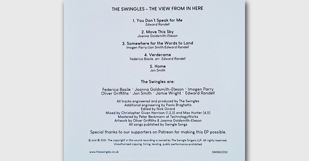 BÜ CD The Swingles    BÜ CD The Swingles