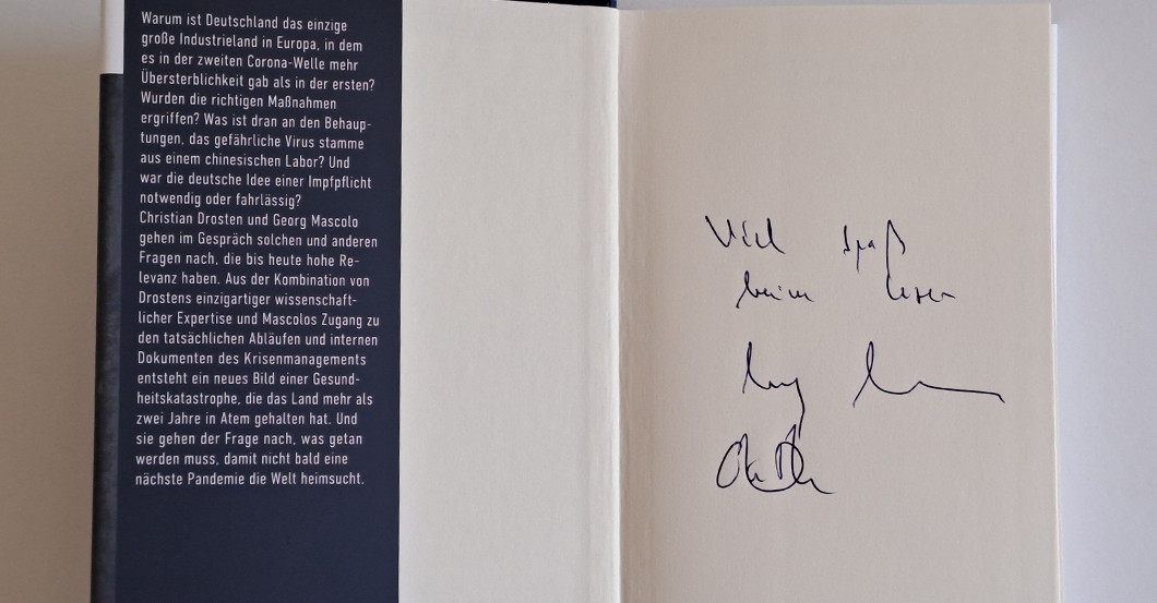 BÜ Drosten Mascolo Buch   BÜ Drosten Mascolo Buch
