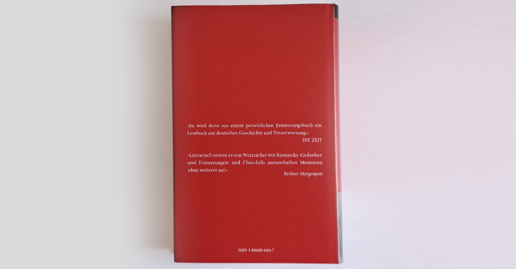 BÜ Weizsäcker Buch   BÜ Weizsäcker Buch