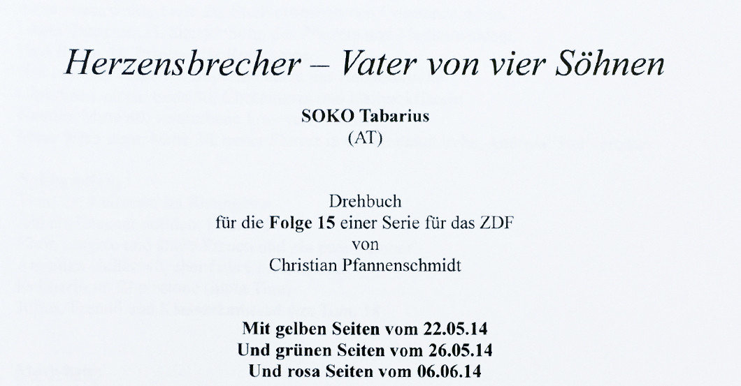  Drehbuch SOKO Tabarius 