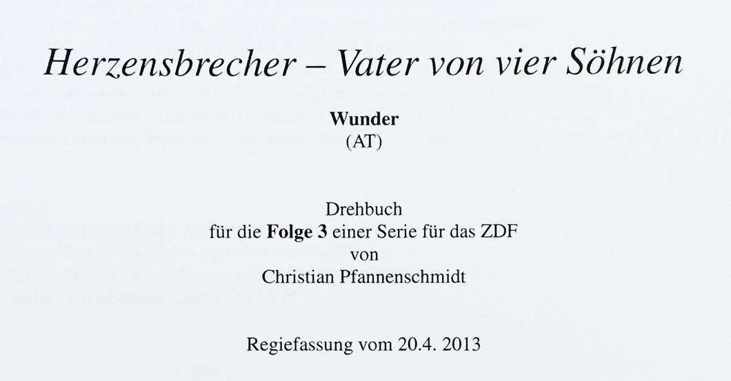Drehbuch Wunder   Drehbuch Wunder