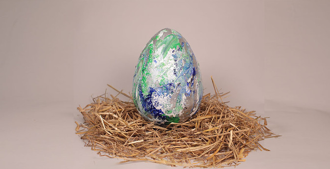  Ei Abstract grün blau 