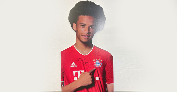 FCB Aufsteller Sane   FCB Aufsteller Sane