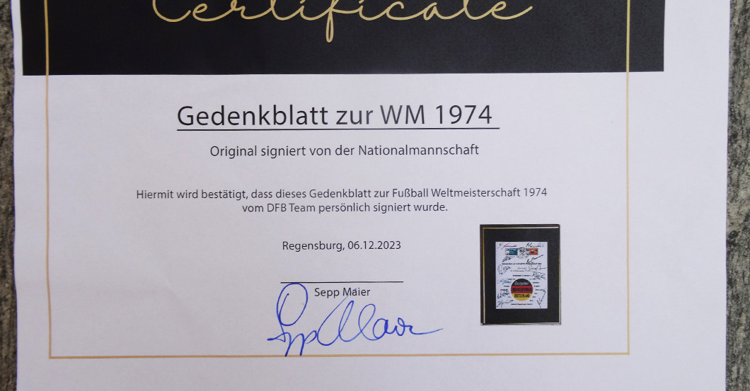 FH Gedenkblatt WM 1974   FH Gedenkblatt WM 1974