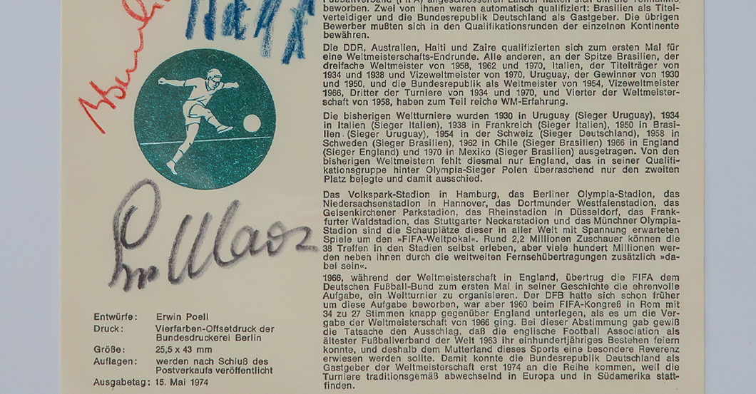 FH WM Gedenkblatt 1974    FH WM Gedenkblatt 1974