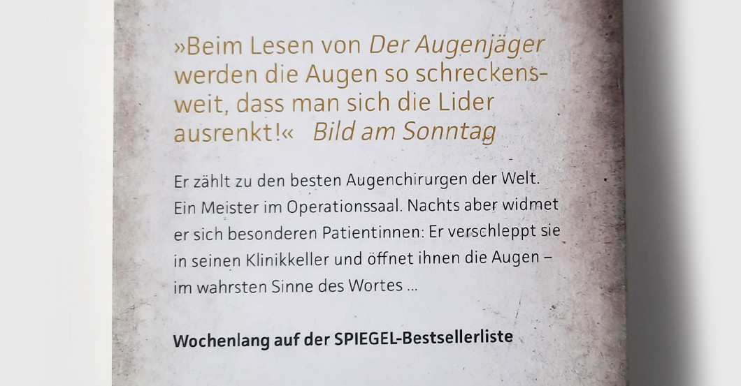 Fitzeks Der Augenjäger   Fitzeks Der Augenjäger