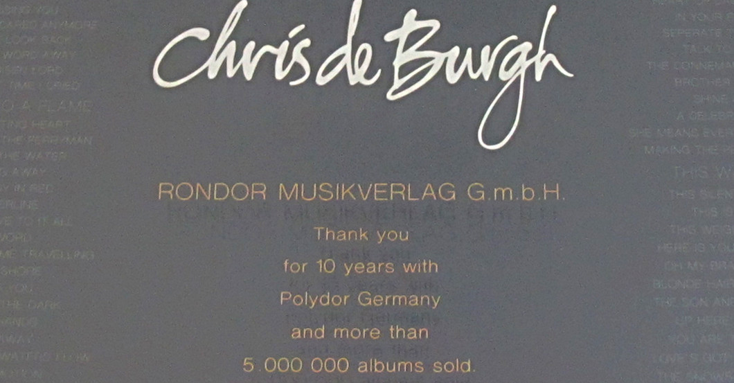  Gerahmter Award de Burgh 