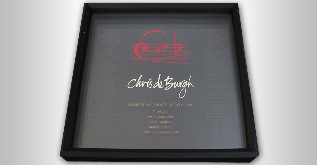  Gerahmter Award de Burgh 