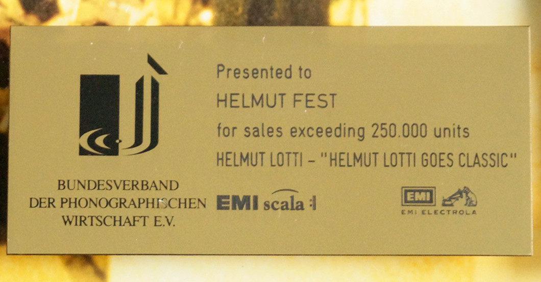 Gold Award Helmut Lotti   Gold Award Helmut Lotti
