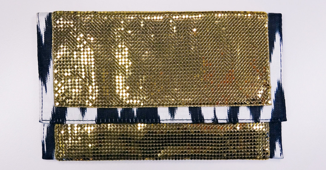 Goldene Clutch schwarz   Goldene Clutch schwarz