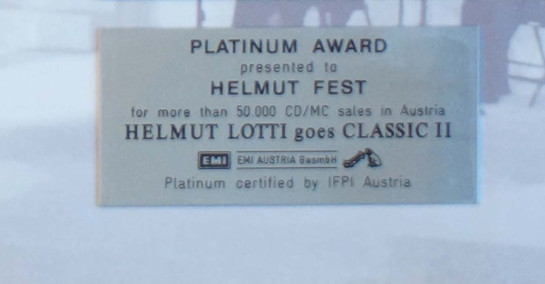 Helmut Lotti Platin Award   Helmut Lotti Platin Award