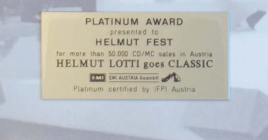 Helmut Lotti Platin Award   Helmut Lotti Platin Award