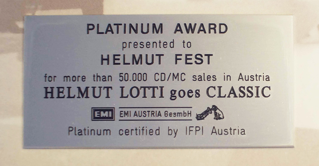 Helmut Lotti Platin Award   Helmut Lotti Platin Award