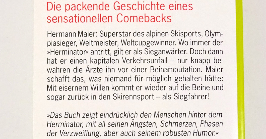 Hermann Maier Buch   Hermann Maier Buch