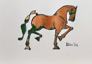  KH Klün Pferd Bronze Grün 