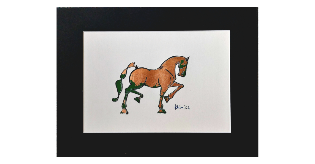 KH Klün Pferd Bronze Grün   KH Klün Pferd Bronze Grün