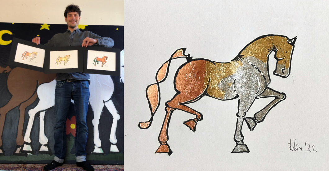 KH Klün Pferd dreifarbig   KH Klün Pferd dreifarbig