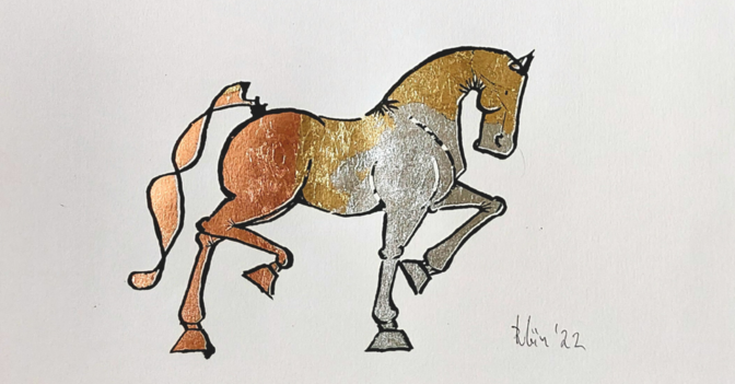  KH Klün Pferd dreifarbig 