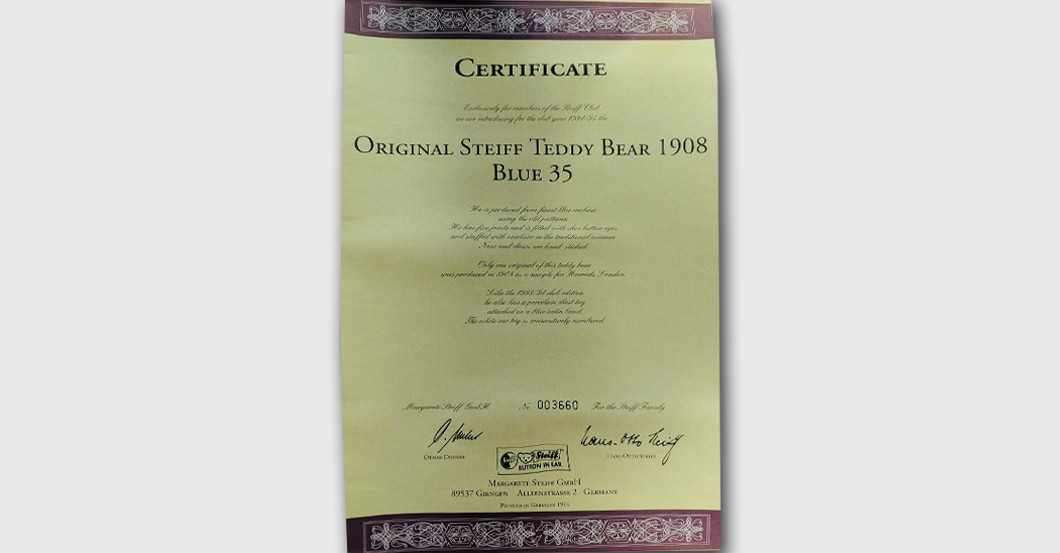 KP Steiff Bär 1908 blau   KP Steiff Bär 1908 blau