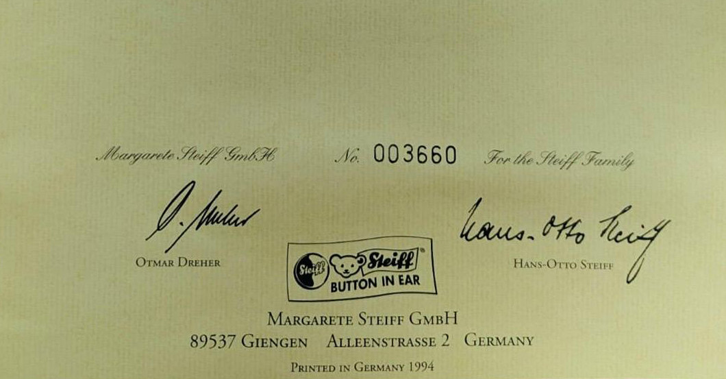 KP Steiff Bär 1908 blau   KP Steiff Bär 1908 blau