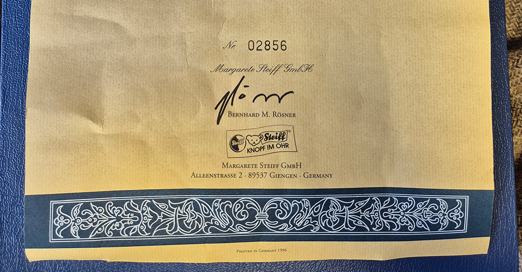 KP Steiff Bär 1921   KP Steiff Bär 1921