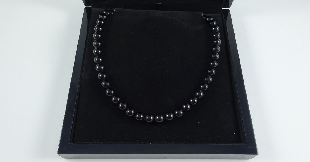  Lange Onyx Kugelkette  
