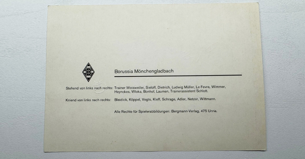  Mannschaftskarte Gladbach 