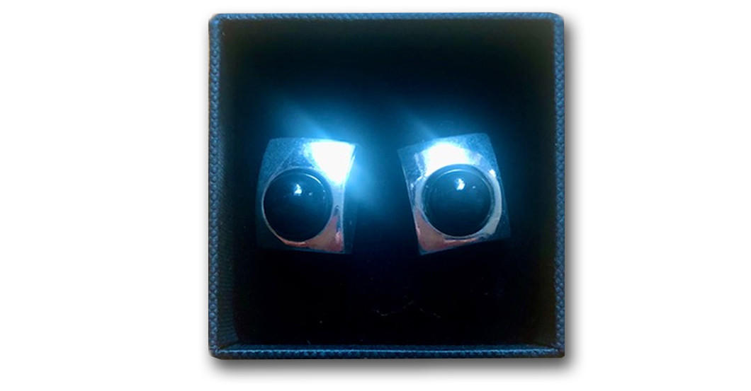  Manschetten Silber Onyx 