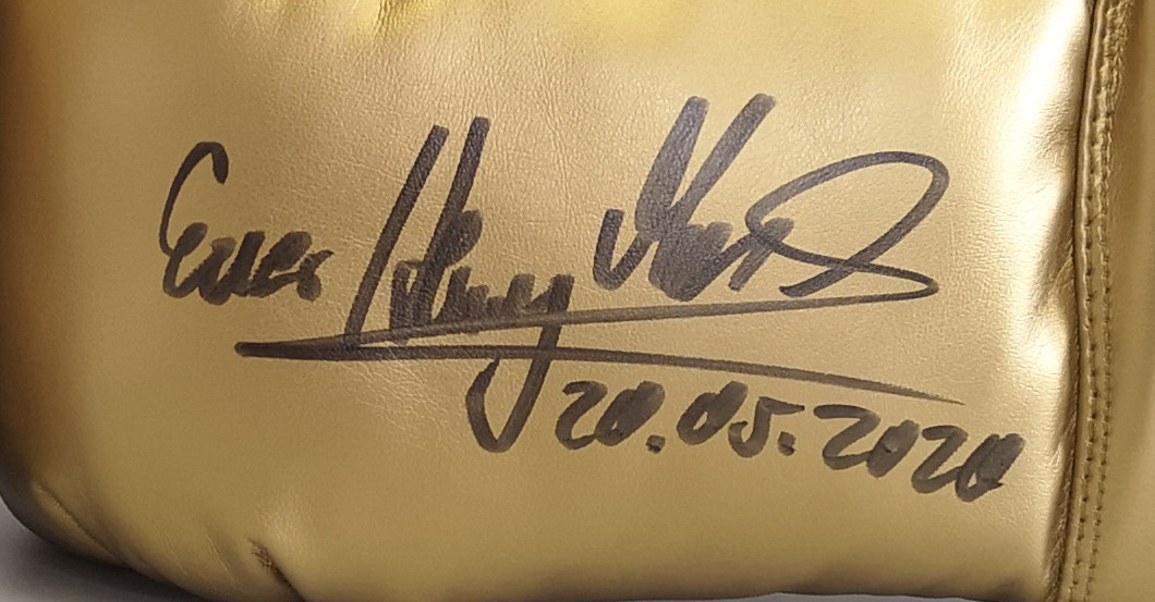  Maske Handschuhe gold 