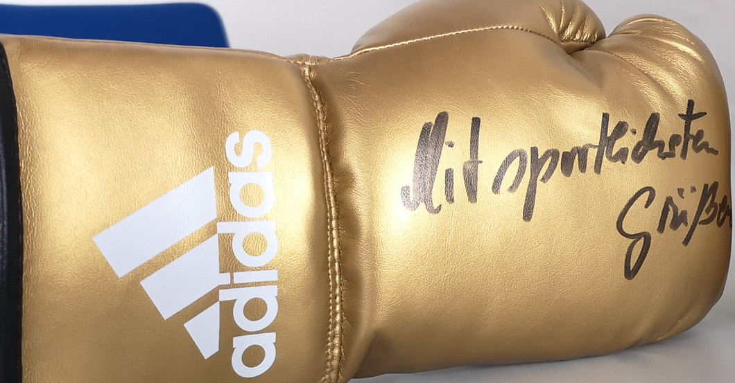  Maske Handschuhe gold 