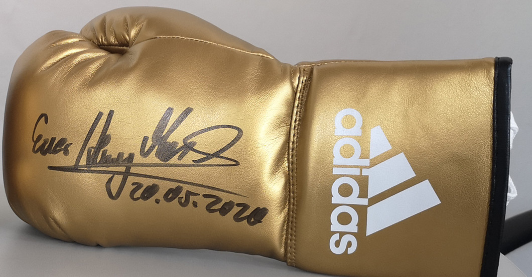  Maske Handschuhe gold 