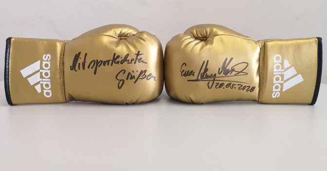  Maske Handschuhe gold 