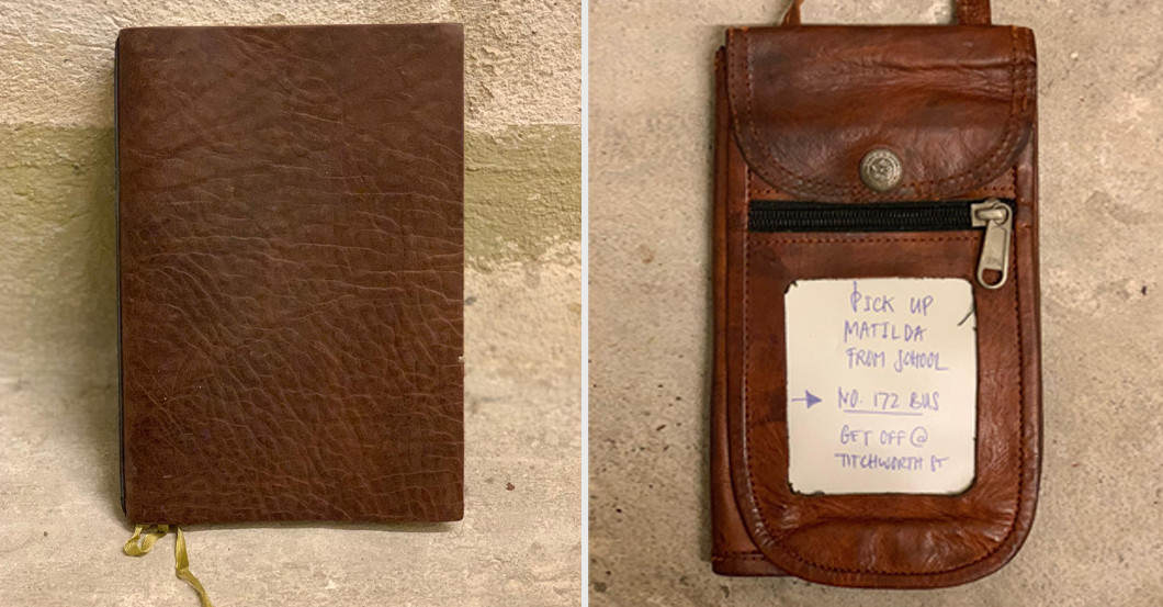  Notizbuch und Bauchtasche 