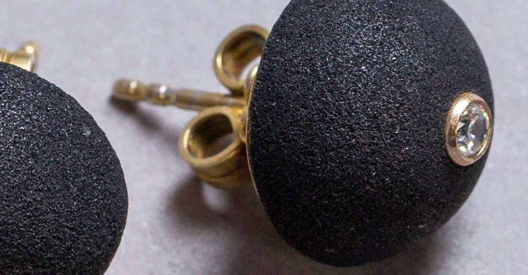 Ohrringe schwarze Kugel   Ohrringe schwarze Kugel