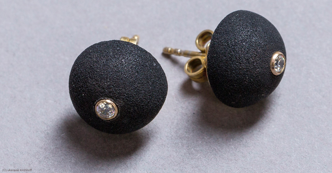 Ohrringe schwarze Kugel   Ohrringe schwarze Kugel