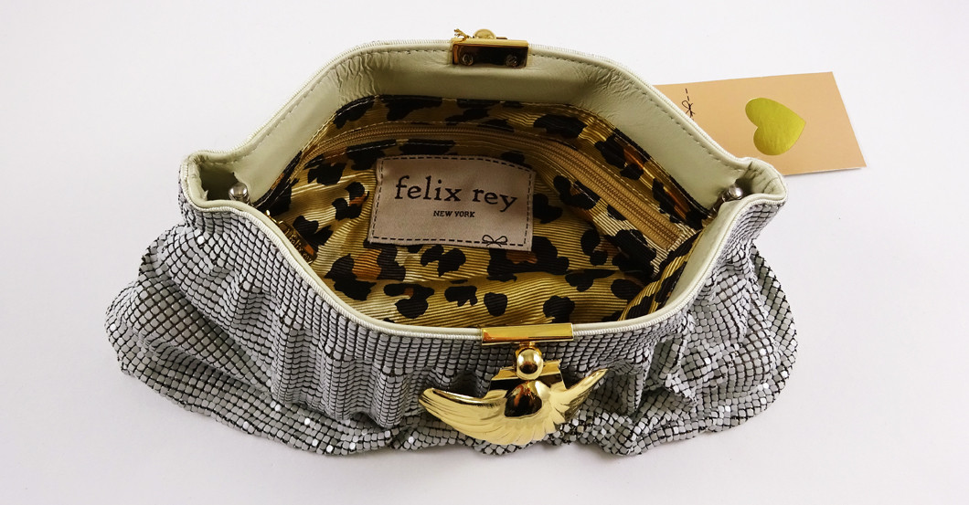 Pailletten Clutch weiß   Pailletten Clutch weiß