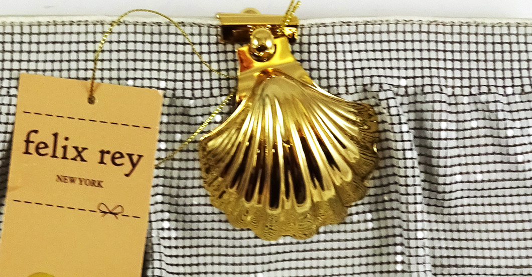  Pailletten Clutch weiß 