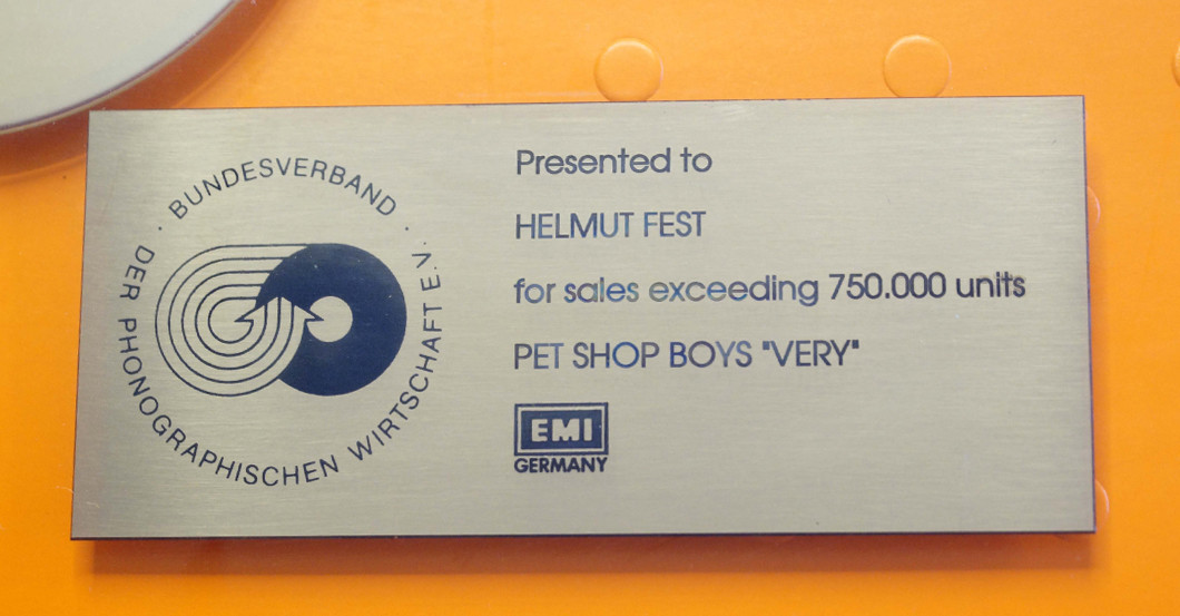 Pet Shop Boys Award   Pet Shop Boys Award