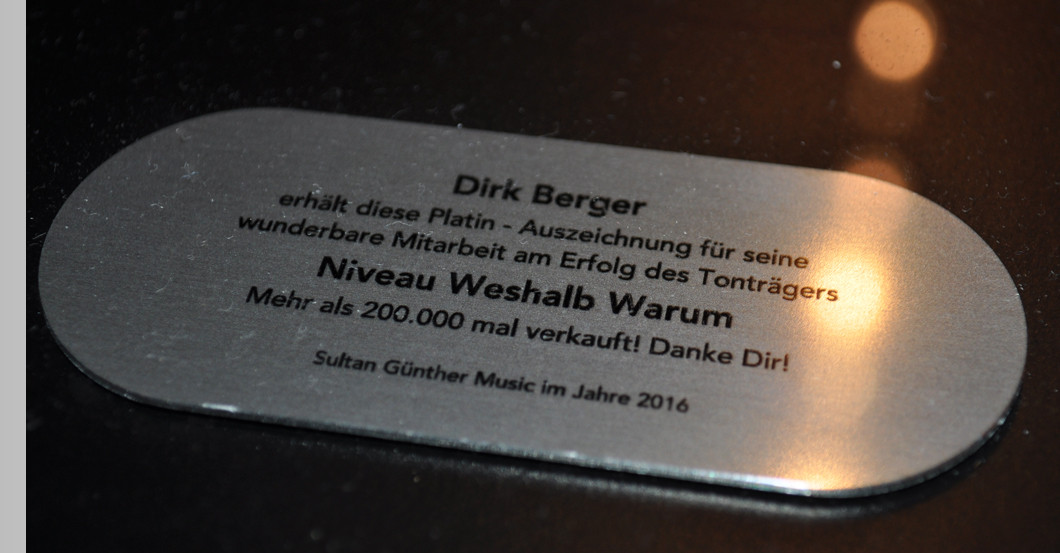 Platin Award Dirk Berger   Platin Award Dirk Berger