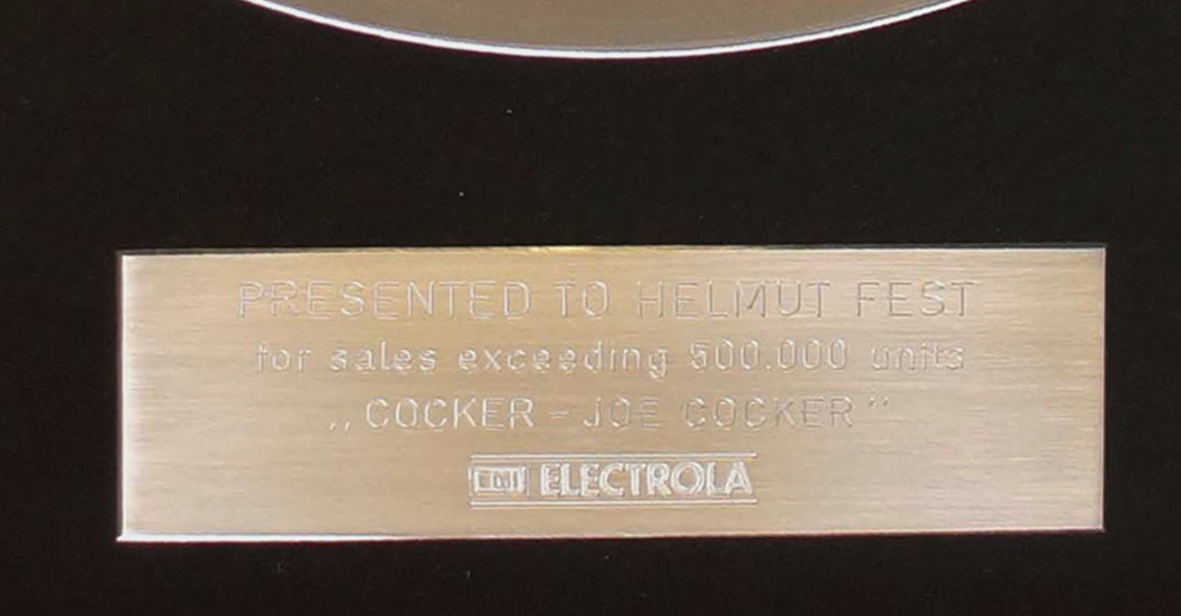 Platin Award Joe Cocker   Platin Award Joe Cocker