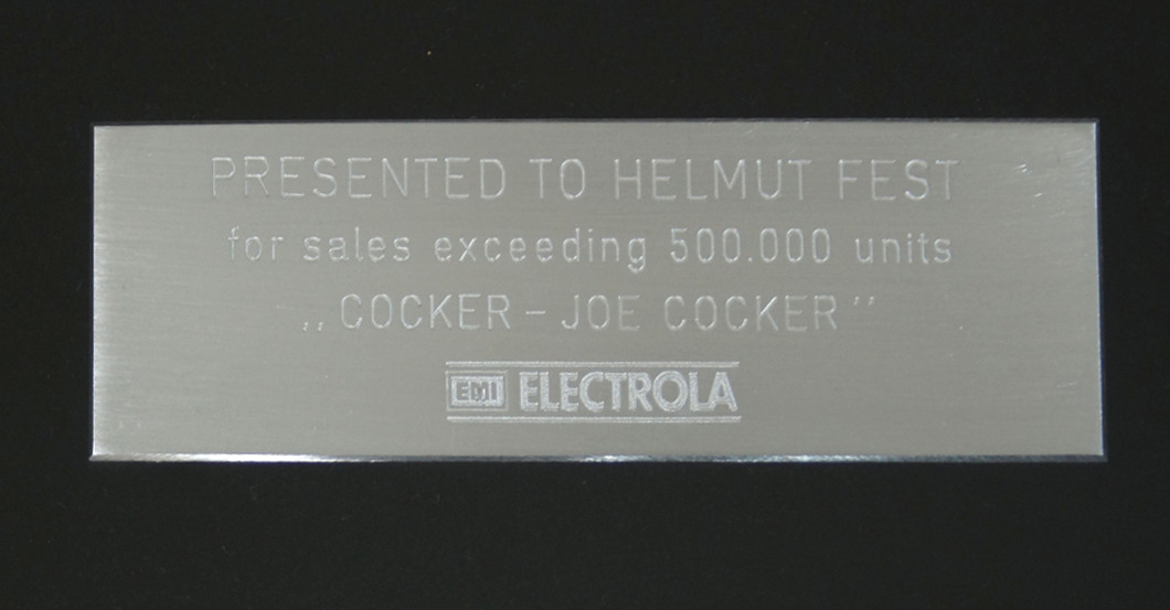 Platin Award Joe Cocker   Platin Award Joe Cocker