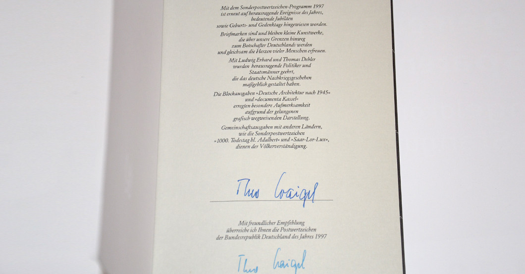 Postwertzeichen Waigel   Postwertzeichen Waigel