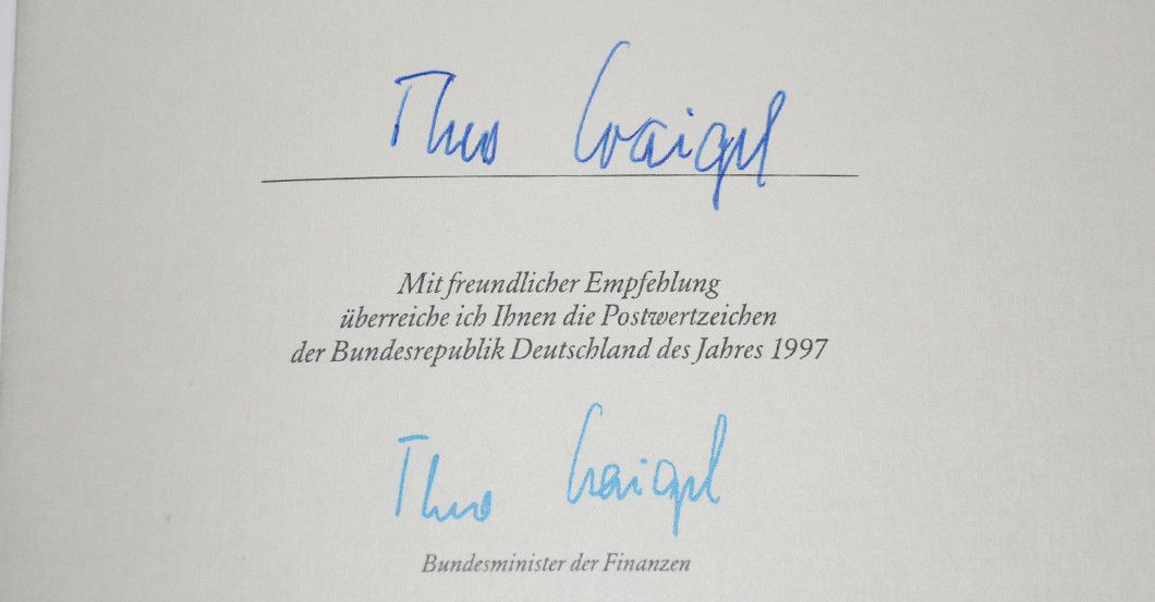 Postwertzeichen Waigel   Postwertzeichen Waigel