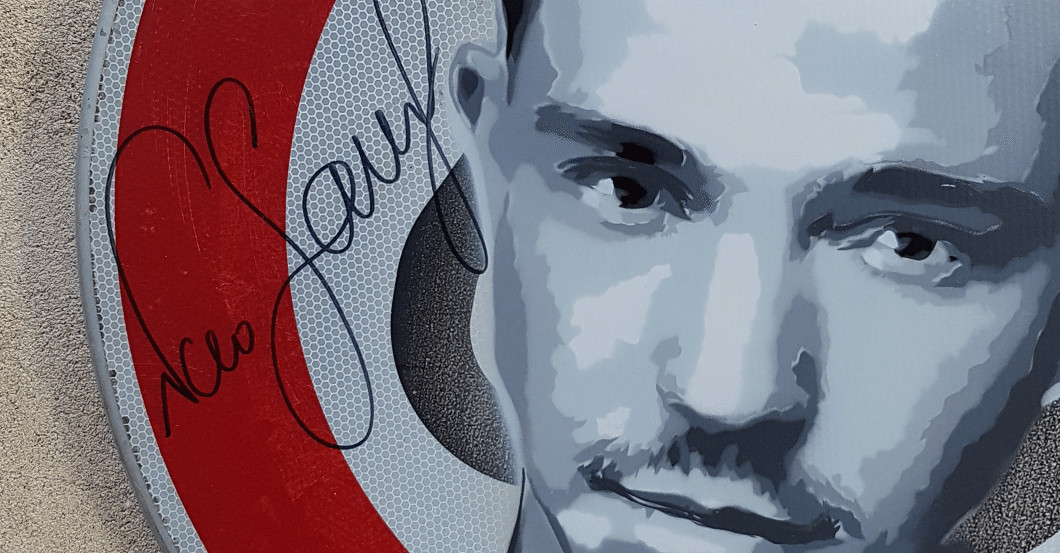 Schild Nico Santos    Schild Nico Santos