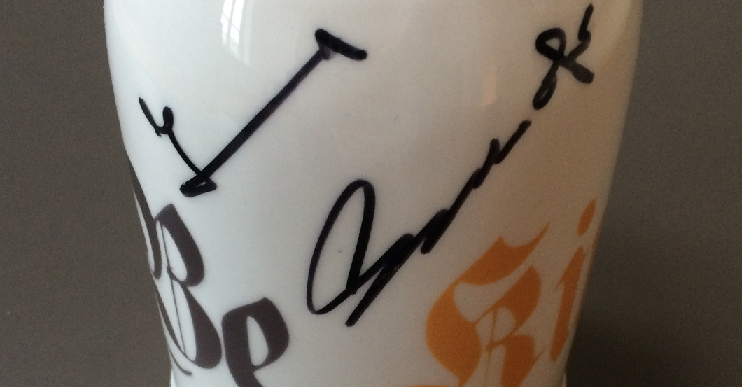  Signierter Bierkrug 